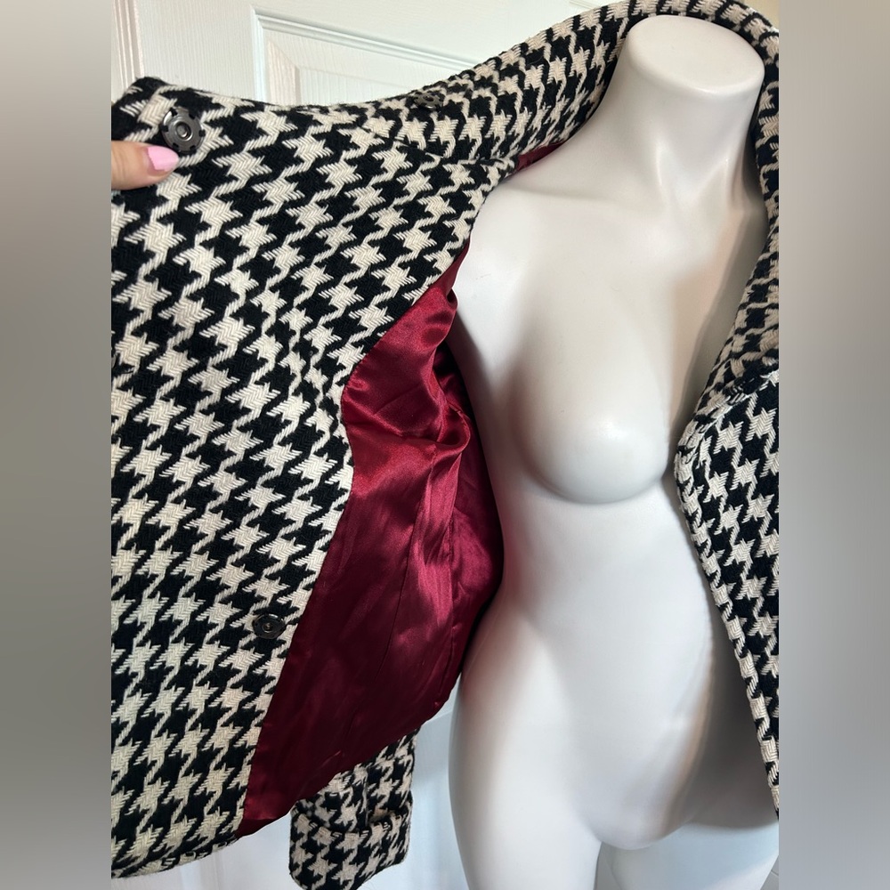 Black Rivet Houndstooth Wool Jacket - image 8